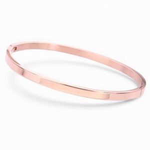 18K Rose Gold Plated Stainless Steel Bangle – Minimalist 4MM Bracelet